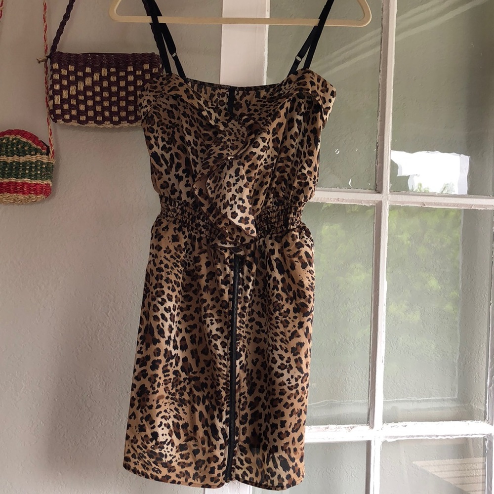 Cheetah print mini dress
